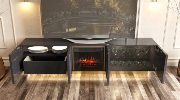 mueble TV negro de lujo - Imagen 2